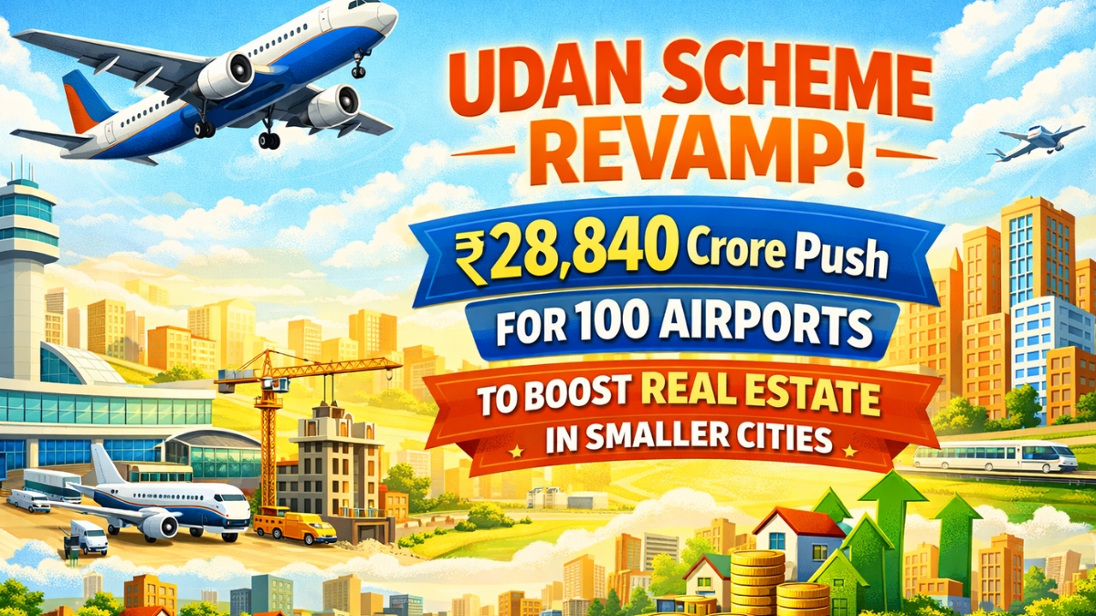 UDAN Scheme Revamp: ₹28,840 Crore Push for 100 Airports to Boost Real Estate in Smaller Cities